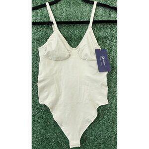 Mirity Body Compression Leotard White Cream Sleeveless Stretch NWT Size 2XL